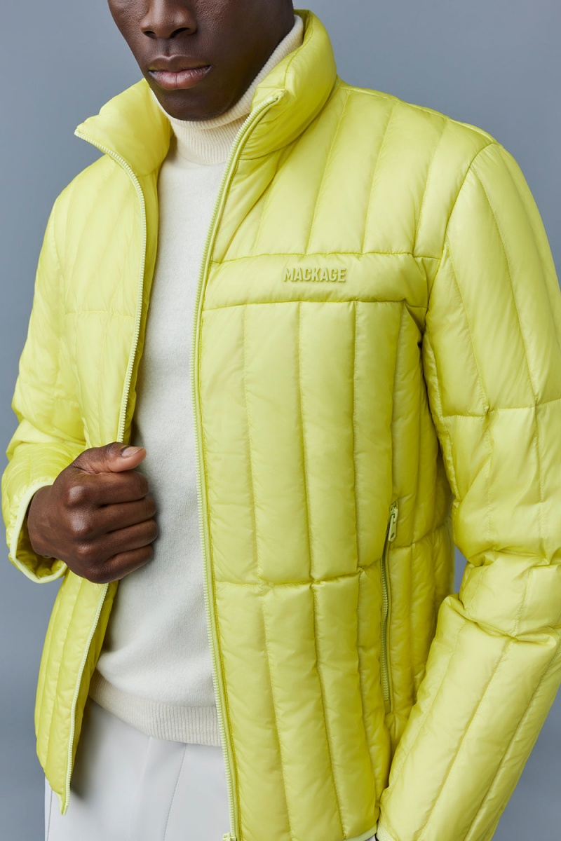 Yellow Mackage Philip Translucent Ripstop Light Men\'s Down Jackets | ZEUI40823