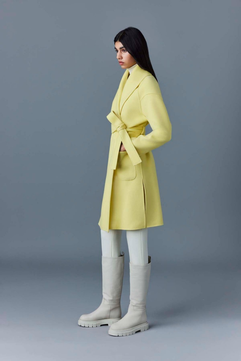 Yellow Mackage Thalia Double-Face Wool Robe Women's Coats | KYHV23597