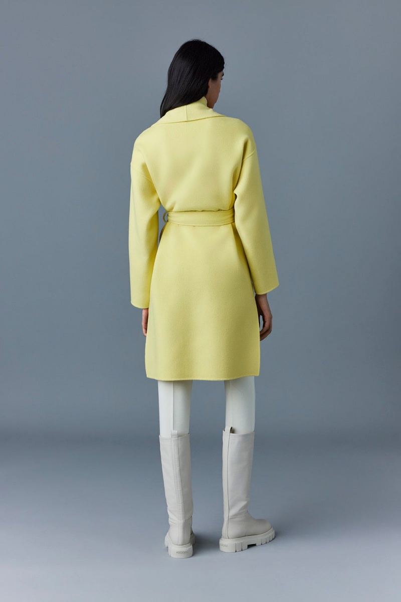 Yellow Mackage Thalia Double-Face Wool Robe Women's Coats | KYHV23597