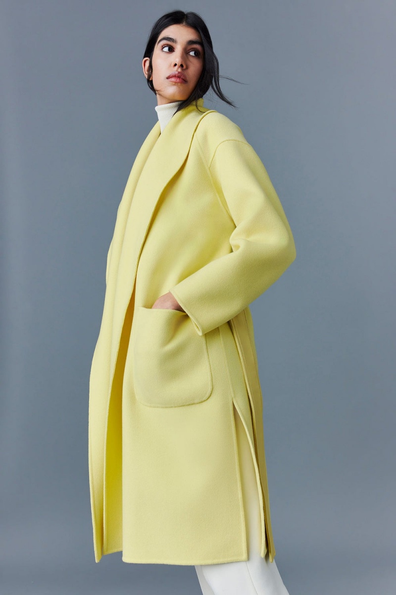 Yellow Mackage Thalia Double-Face Wool Robe Women's Coats | KYHV23597